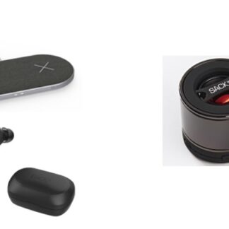 Gave 17 - SACKit WOOFit BT Højtaler / CHARGEit Dual Dock / ROCKis S Earbuds