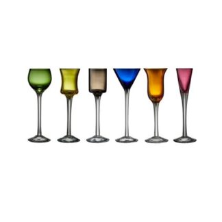 LYNGBY GLAS Snapseglas - farvet