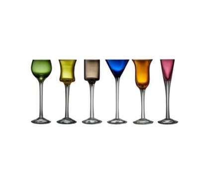 LYNGBY GLAS Snapseglas - farvet